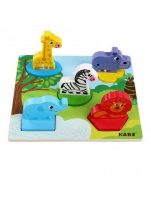 Puzzle Din Lemn 3D Safari Kabi