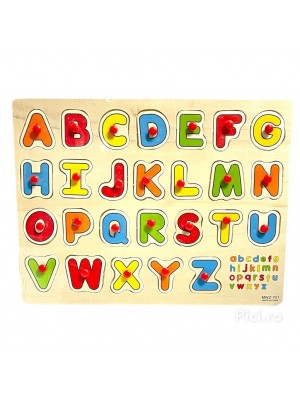 Puzzle Alfabet colorat litere Mari cu pini