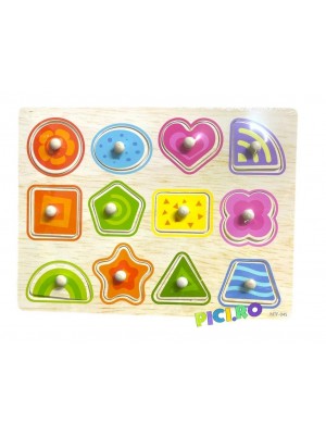 Puzzle cu pini 12 Forme geometrice MTF 45