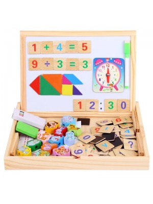 Tabla magnetica multifunctionala cu ceas, cifre si tangram si Snuruit