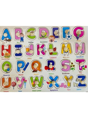 Puzzle din lemn cu pin- litere in engleza 
